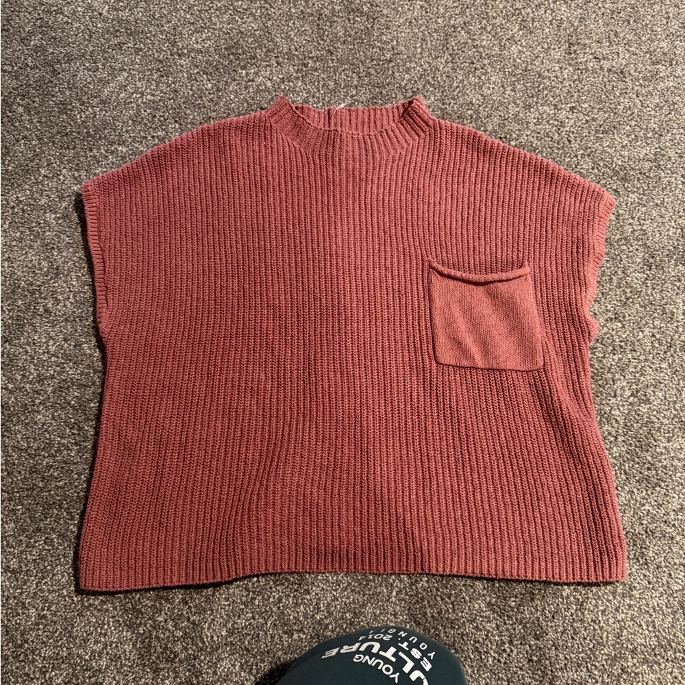 Free People Rust Knit Top